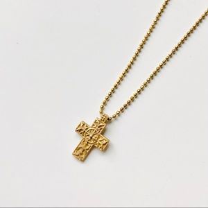 Satya jewelry gold vermeil cross necklace 18”